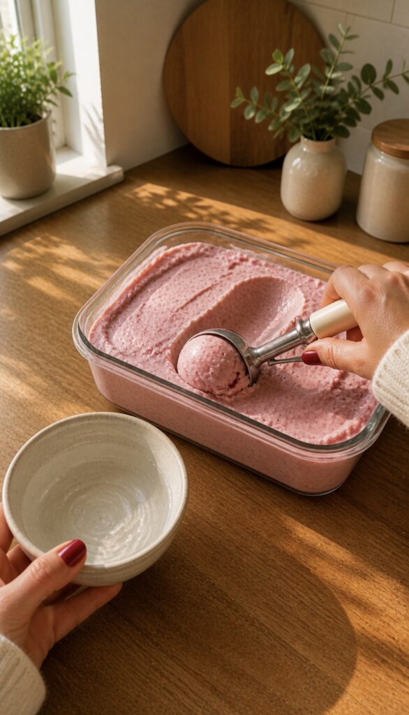 Healthy Strawberry Frozen Yogurt Recipe (Low Calorie, High Protein & Easy) screenshot