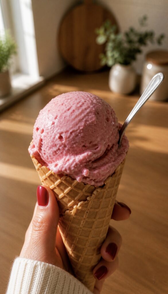 Healthy Strawberry Frozen Yogurt Recipe (Low Calorie, High Protein & Easy) screenshot