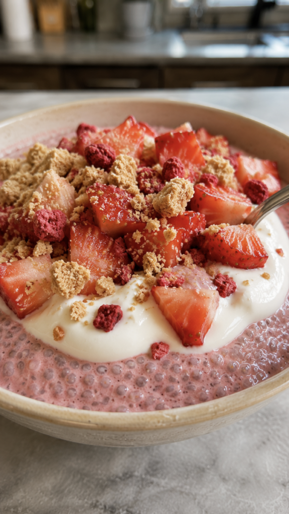 Strawberry Cheesecake Chia Pudding – Healthy, Creamy & High in Protein bildschirmfoto 2026 07 14 um 11.10.32