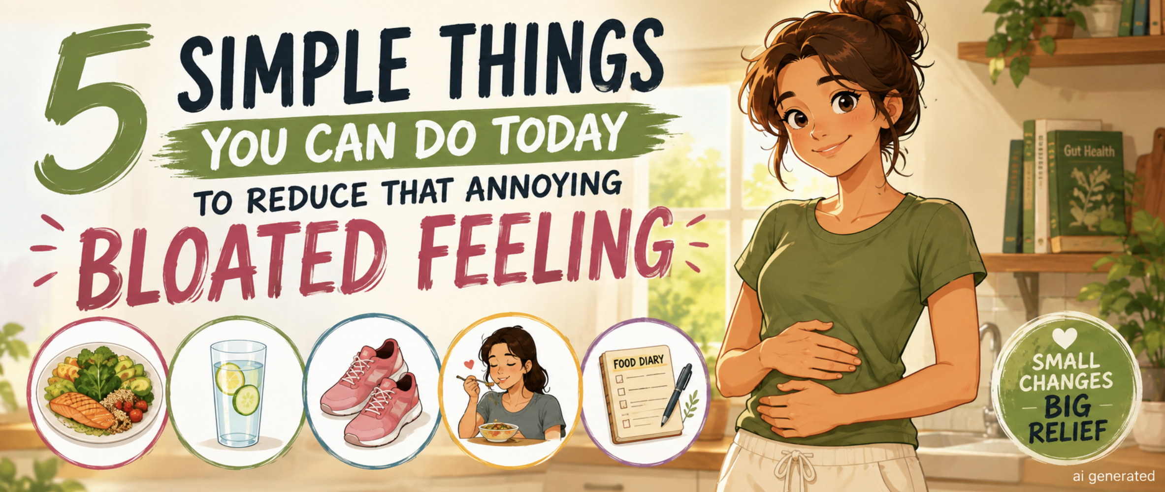 5 Simple Things You Can Do Today to Reduce That Annoying Bloated Feeling