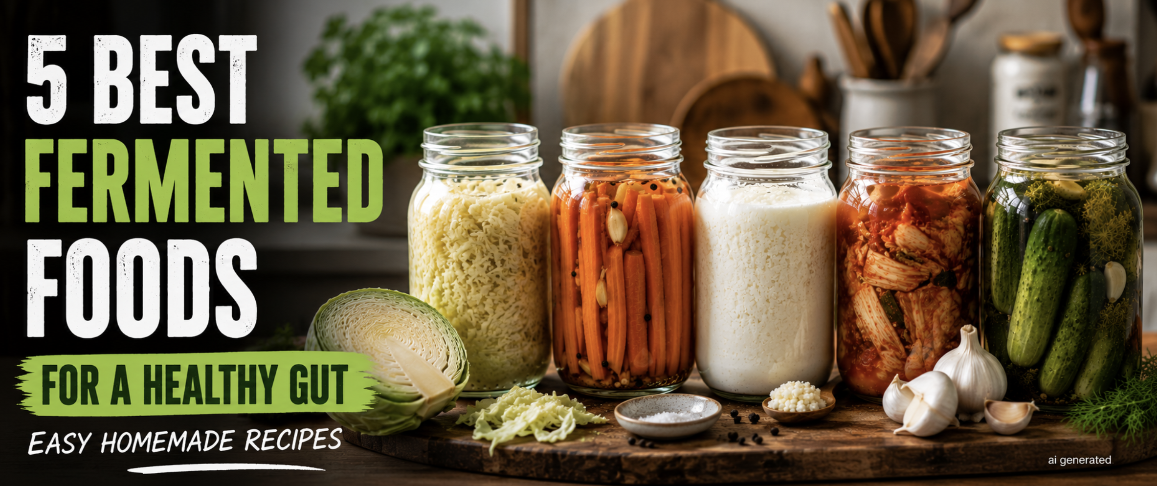 5 Best Fermented Foods for a Healthy Gut (Easy Homemade Recipes)