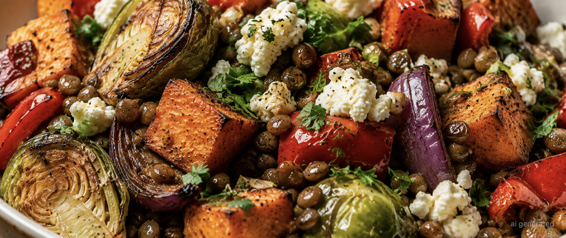 Roasted Vegetables with Lentils and Feta (My Favorite Fall Dinner)
